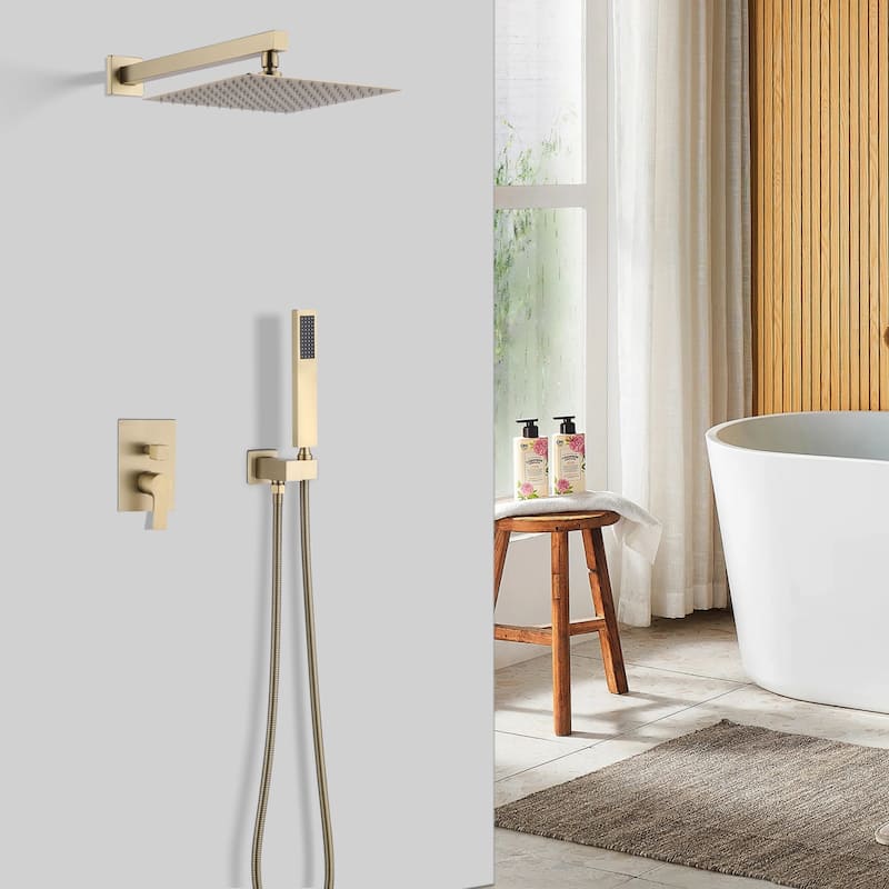 Topcraft Wall Mounted Rain Shower System with Handheld Showerhead