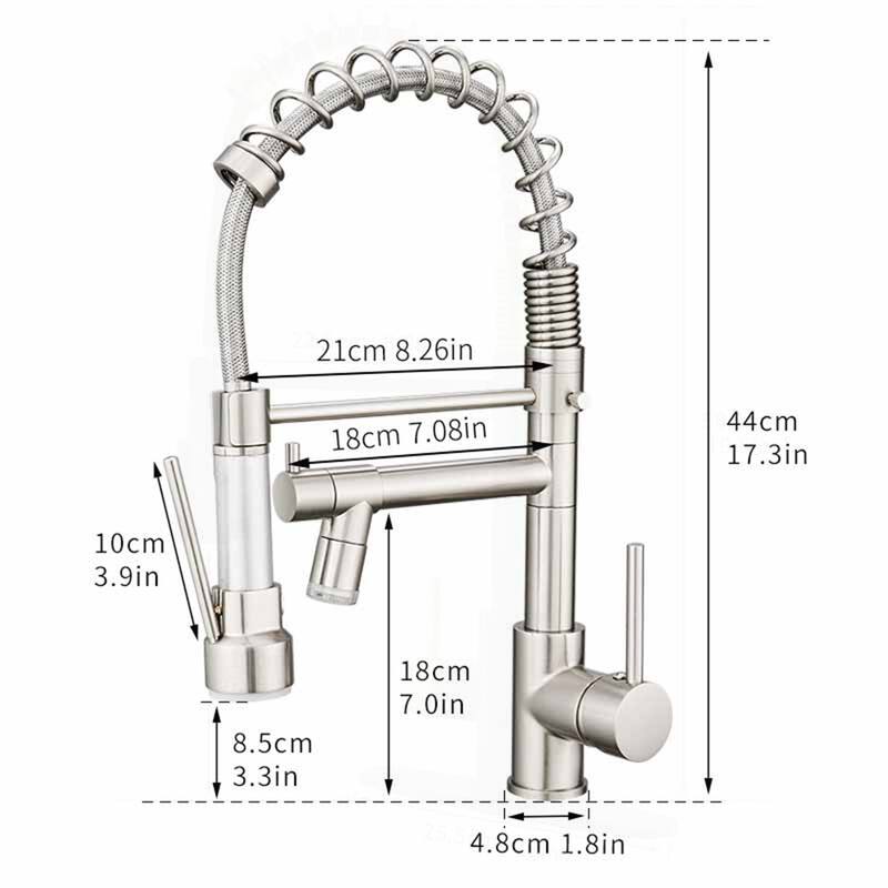 Commercial LED Kitchen Faucet with Pull Down Sprayer
