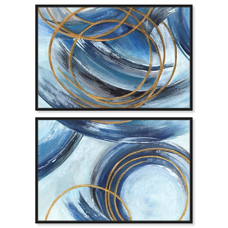 Golden Riviera Canvas Set of 2 by Art Remedy - 30" x 20" - Black
