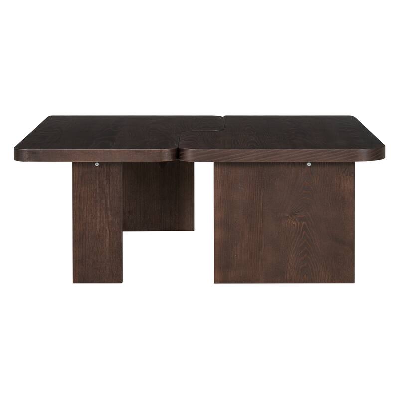Roomfitters Minimalist Coffee Table Set, Rectangular Center Table with Two-Tone Design