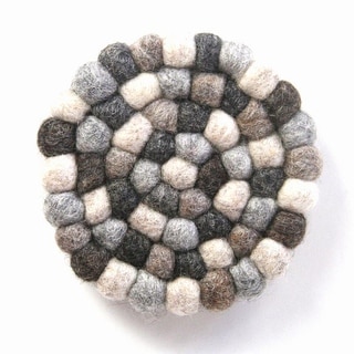 The Curated Nomad Southard Neutral Felt Ball Trivet