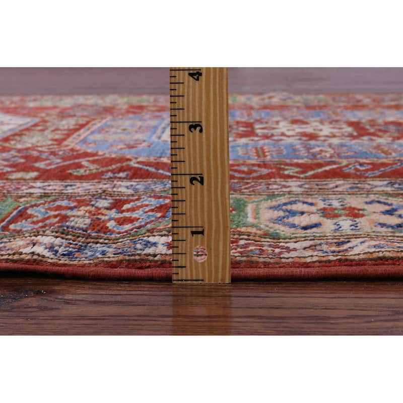 Golden Nile Red Super Kazak Hand Knotted Wool Rug - 3' 9" X 5' 6"