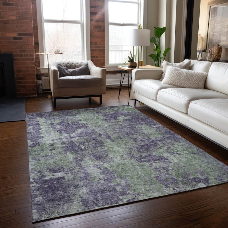 Jaz Modern Art-Inspired Weather Resistant Timeless Fusion Outdoor Rug