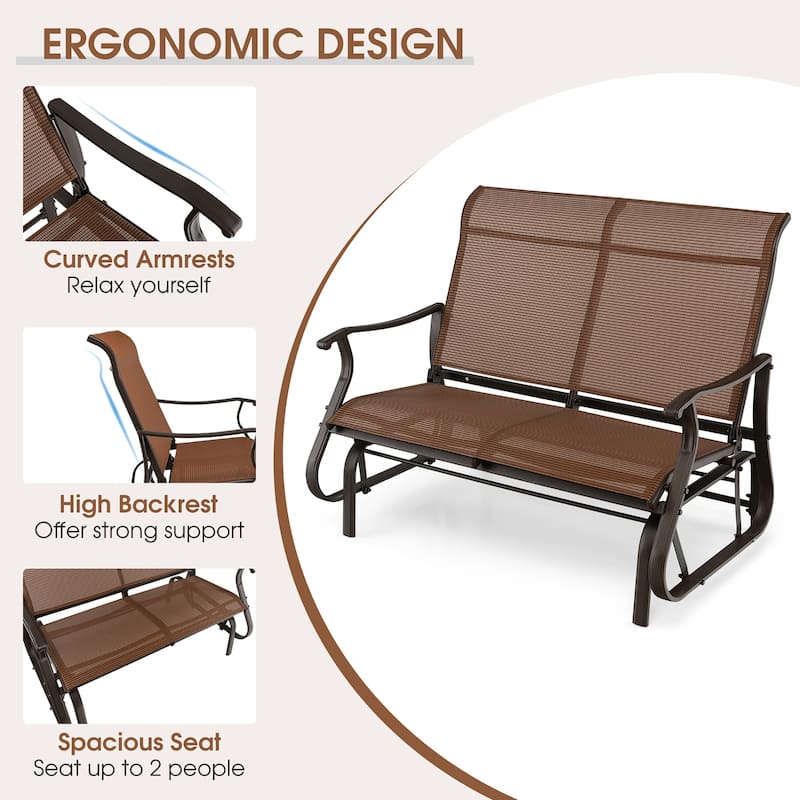 Costway 2-Person Patio Swing Glider Bench Loveseat Rocking Chair High - See Details