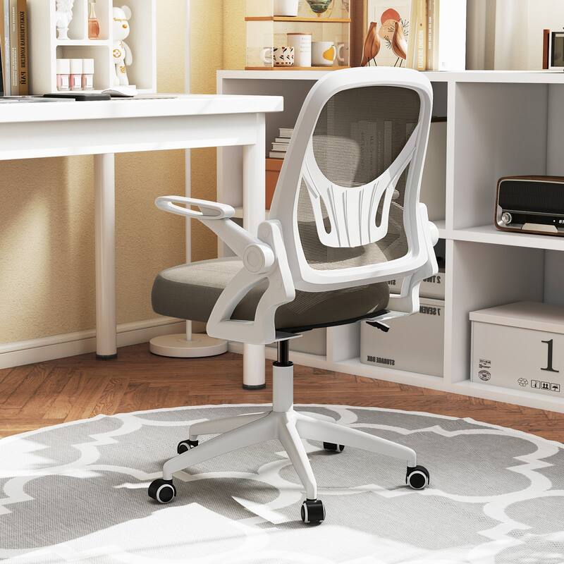 Costway Mesh Office Chair with Lumbar Support & Flip-up Arms Rolling - See Details