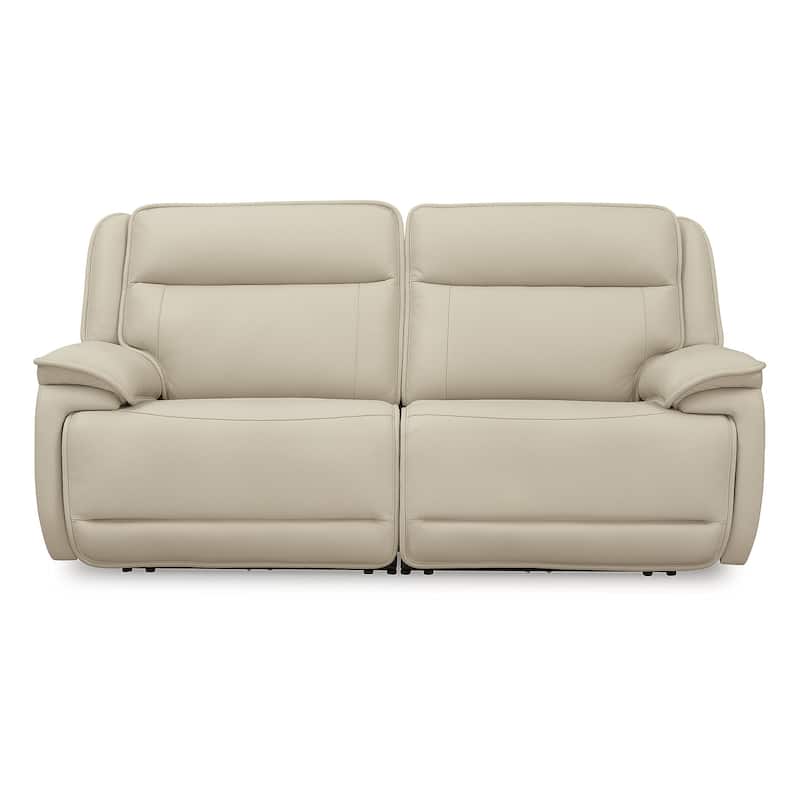 Signature Design by Ashley Double Deal Beige 2-Piece Power Reclining Sectional Loveseat Sectional - 82.75"W x 41"D x 42.5"H