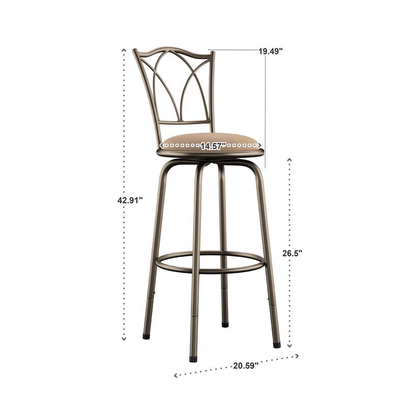 Avalon Double Cross Swivel High Back Counter Barstool (Set of 3) by iNSPIRE Q Classic