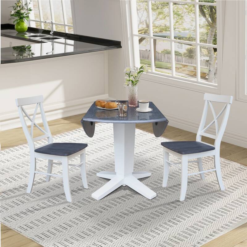 42" Round Drop Leaf Table with Dining Chairs