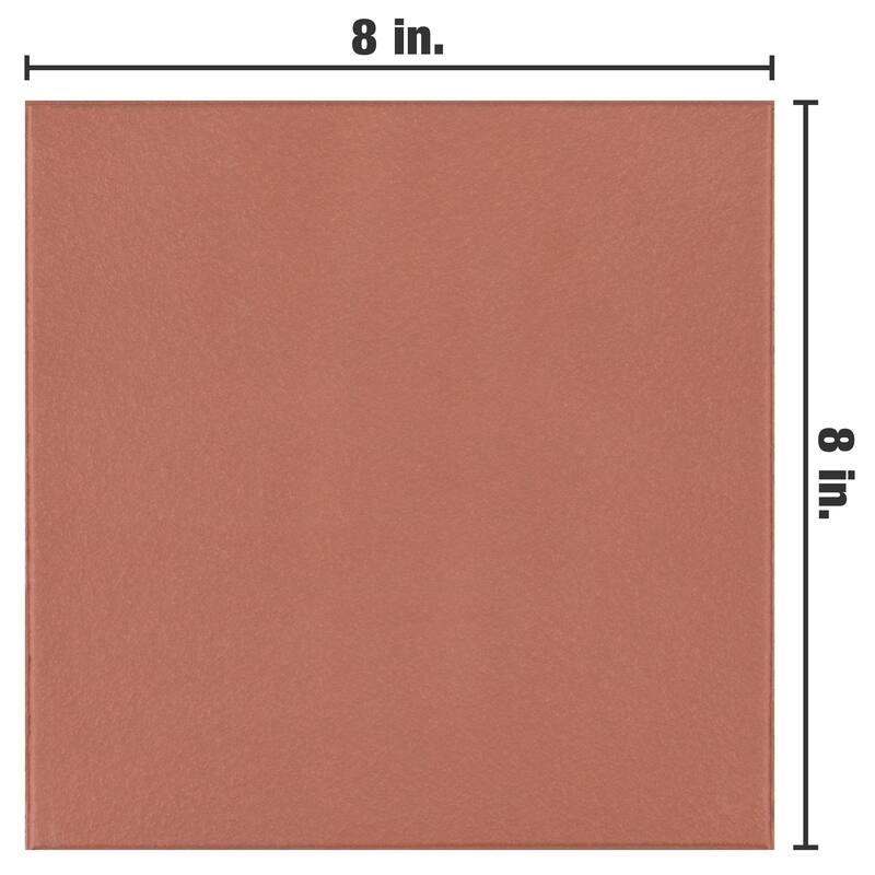 Merola Tile Klinker Red 7-3/4" x 7-3/4" Ceramic Floor and Wall Tile