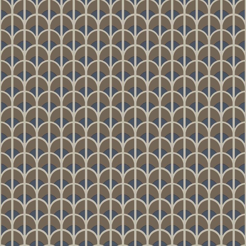Galerie Wallcoverings Italian Style Geometric Arch Design Vinyl on Non-woven Matte Wallpaper Roll - 33 feet x 21 inches - Bronze