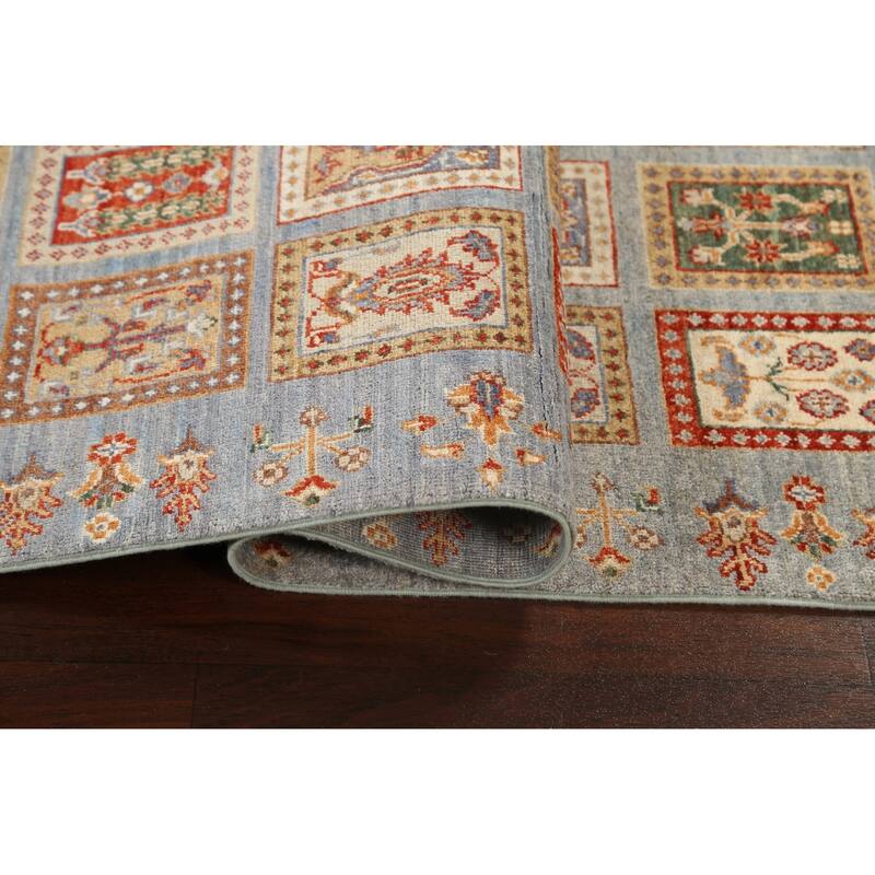 Traditional Garden Design Kazak Oriental Wool Runner Rug Hand-knotted - 2'9" x 10'5"
