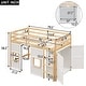 preview thumbnail 23 of 32, Wood Twin Size Loft Bed with Built-in Wardrobe, 2 Windows, Storage, Sturdy Pine Construction, No Box Spring Needed, Grey