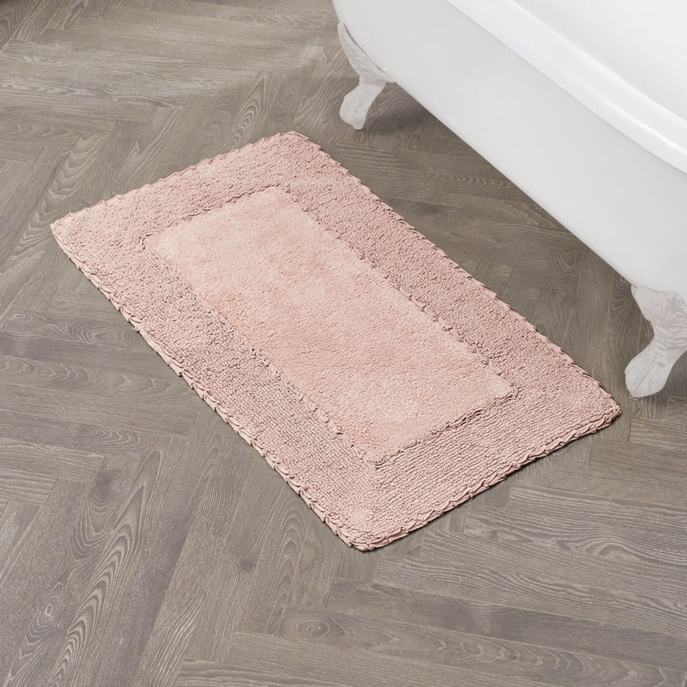 Laura Ashley Ruffle Border Pure Cotton Bath Rugs
