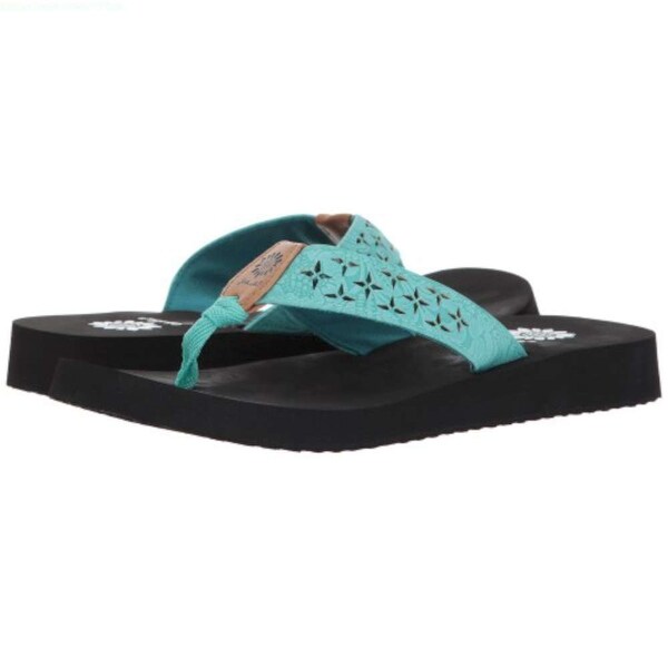 girls yellow box flip flops