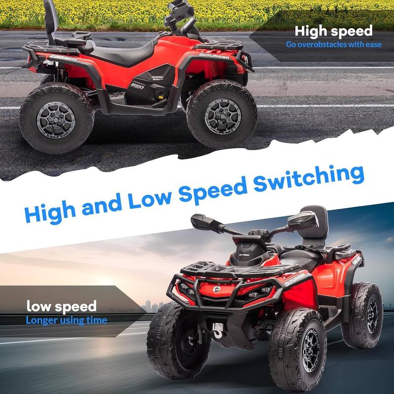 12V Kids 2 Seater Ride On Toy Car, Electric ATV Vehicles for Kids Best Gift