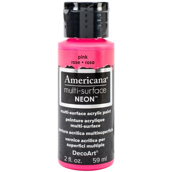 Download Americana Multi-Surface Neon Acrylic Paint 2oz-Pink - Pink - Overstock - 16317953