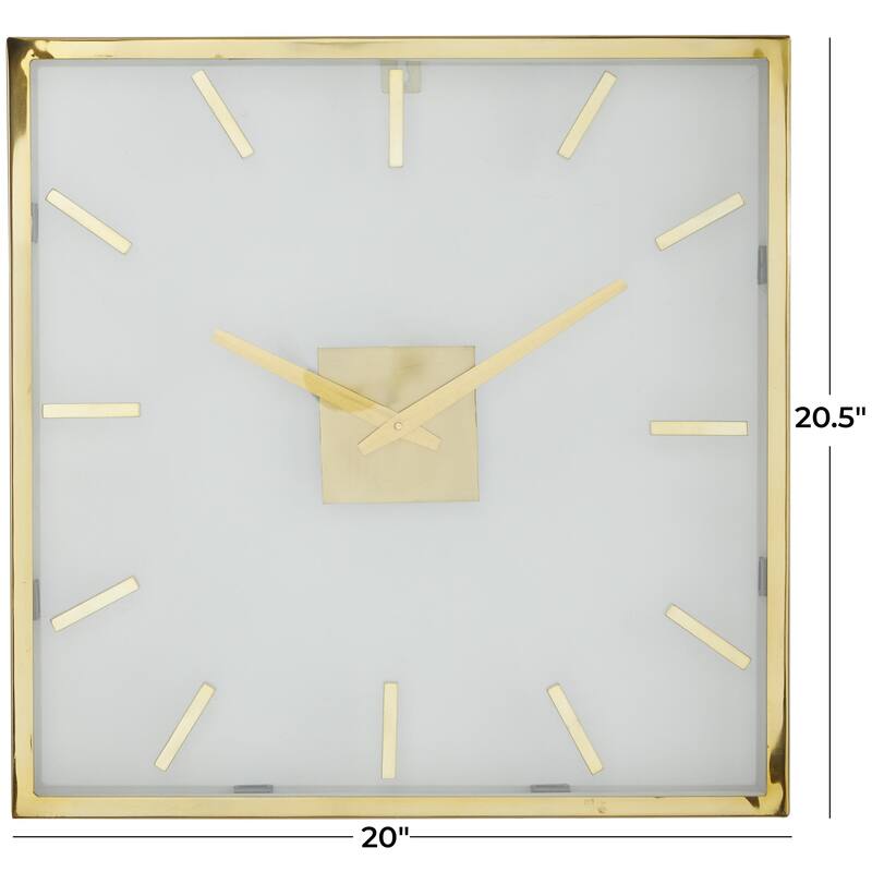 Stainless Steel Metal Decorative Wall Clock with Clear Face - Gold - Roche River Decor