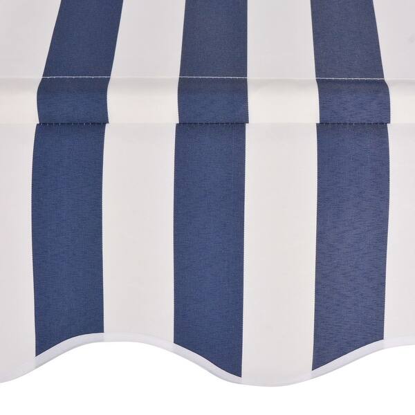 Vidaxl Manual Retractable Awning 78 7 Blue And White Stripes Overstock 26281410