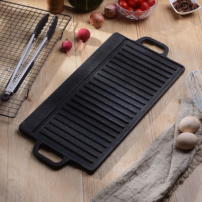 Velaze Cast Iron Griddle/Grill Pan with Dual handles