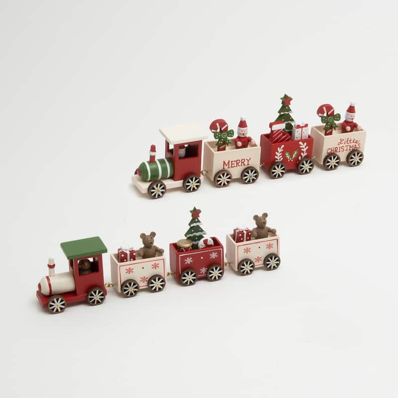 Christmas Wood Trains Set of 2