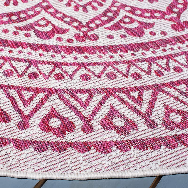 SAFAVIEH Courtyard Fran Mandala Indoor/ Outdoor Waterproof Patio Backyard Rug