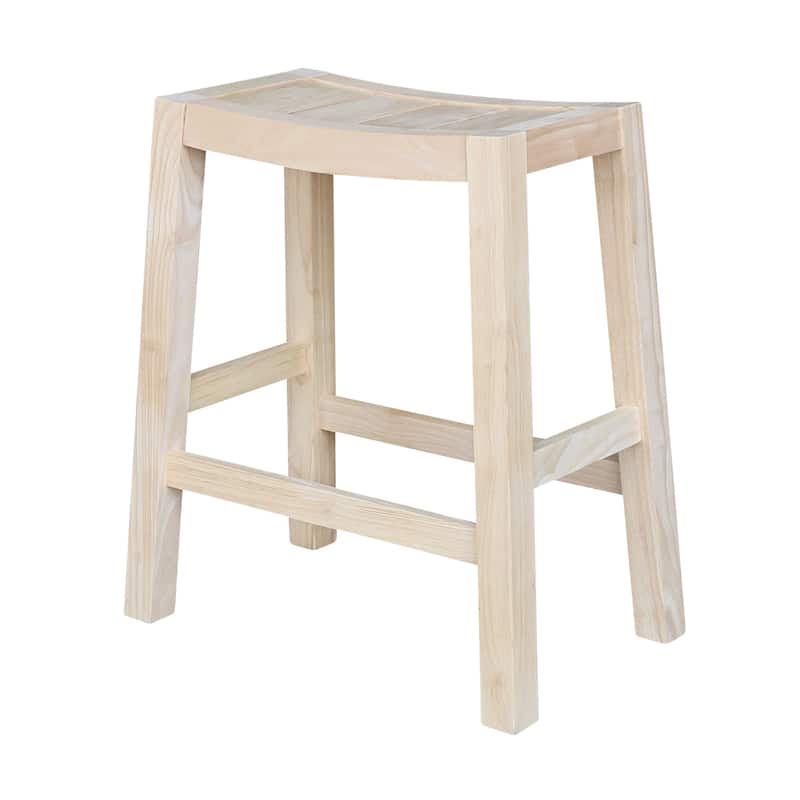 Solid Wood Ranch Stool - Unfinished - Counter Height