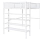 preview thumbnail 39 of 37, Artsy Twin Size Metal Loft Bed with 4-Tier Shelves and Storage, Pink