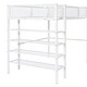 preview thumbnail 13 of 11, Artsy Twin Size Metal Loft Bed with 4-Tier Shelves and Storage, White
