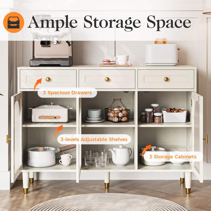 RoyalCraft RoyalCraft 47.2" Wide 3 Drawer Sideboard Buffet