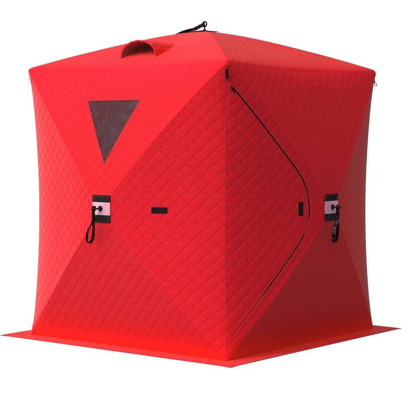 Pop Up Thermal Insulated Hub Tent, Ice Fishing Shelter for 3-4 Persons
