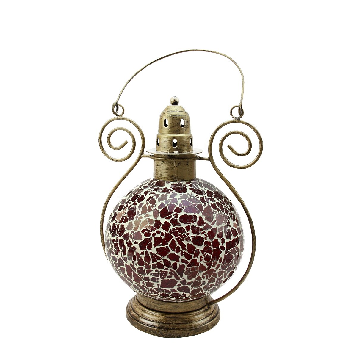 Shop 12 Decorative Red And White Mosaic Glass Tea Light Candle