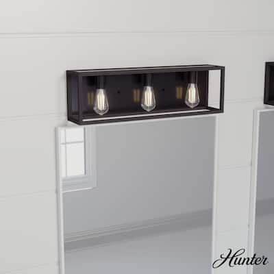 Hunter Squire Manor 3-Light Vanity - Modern Farmhouse, Transitional - Damp Rated!