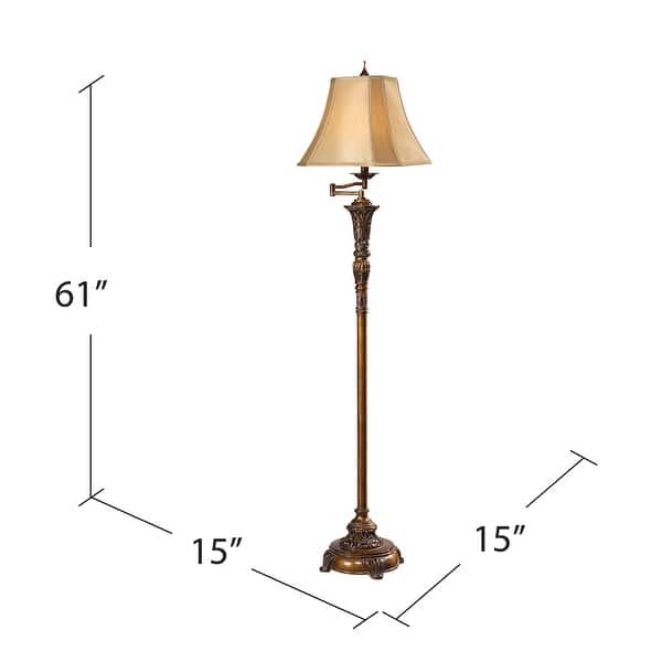 Tyler Oriental Gold 60.5-inch Floor Lamp - 60.5'' H x 15" Sq