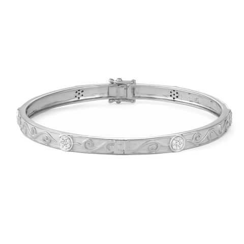 HDI 0.30CTTW White Diamond Bangle in Sterling Silver.