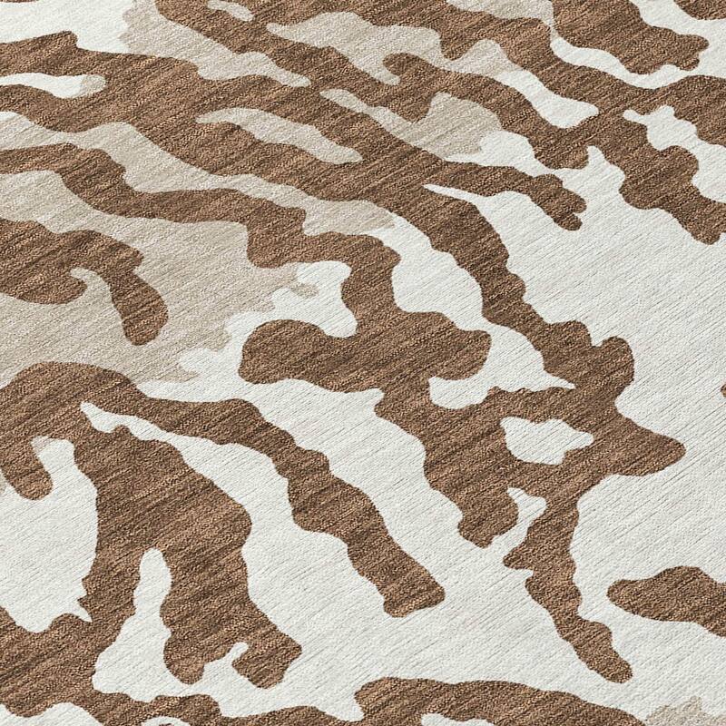 Machine Washable Indoor/ Outdoor Chantille Abstract Animal Print Rug