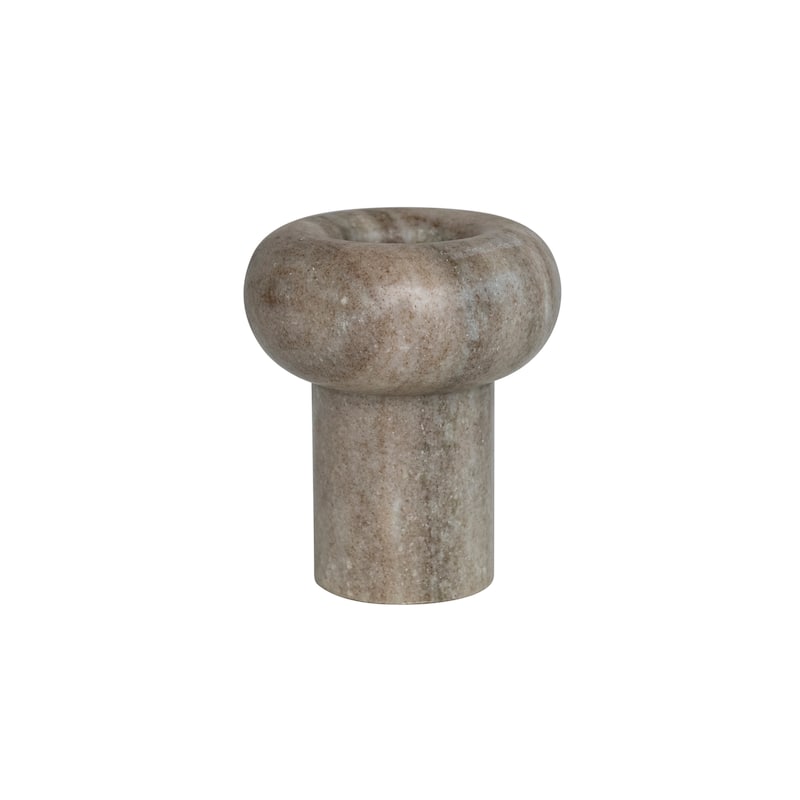 Marble Tealight Holder - 4.0"L x 4.0"W x 4.8"H - Beige - 4.0"L x 4.0"W x 4.8"H