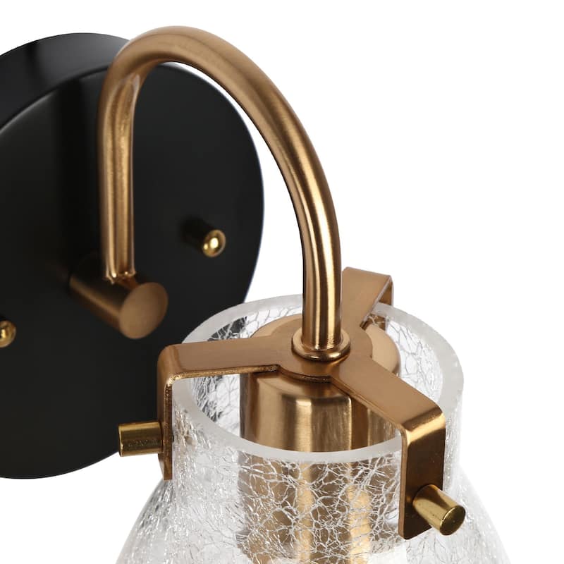 Aidtyrtm Modern 1-Light Glass Wall Sconce Bathroom Vanity Light - L5.1" x W7.1" x H8.3"