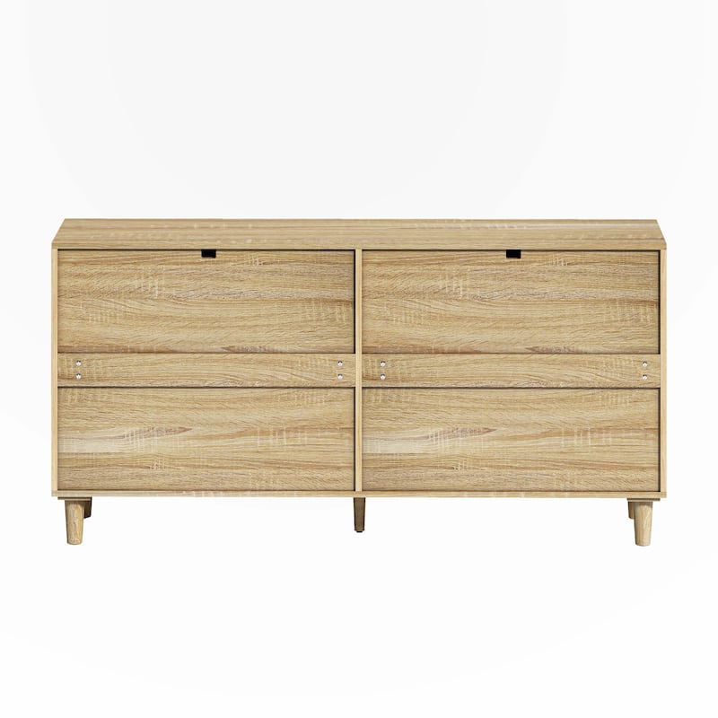 59" Rattan Dresser with 6 Drawer for Bedroom