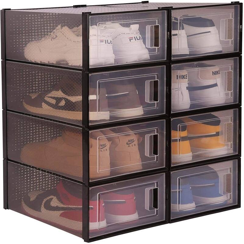 Stackable Storage Bins Shoe Container Organizer