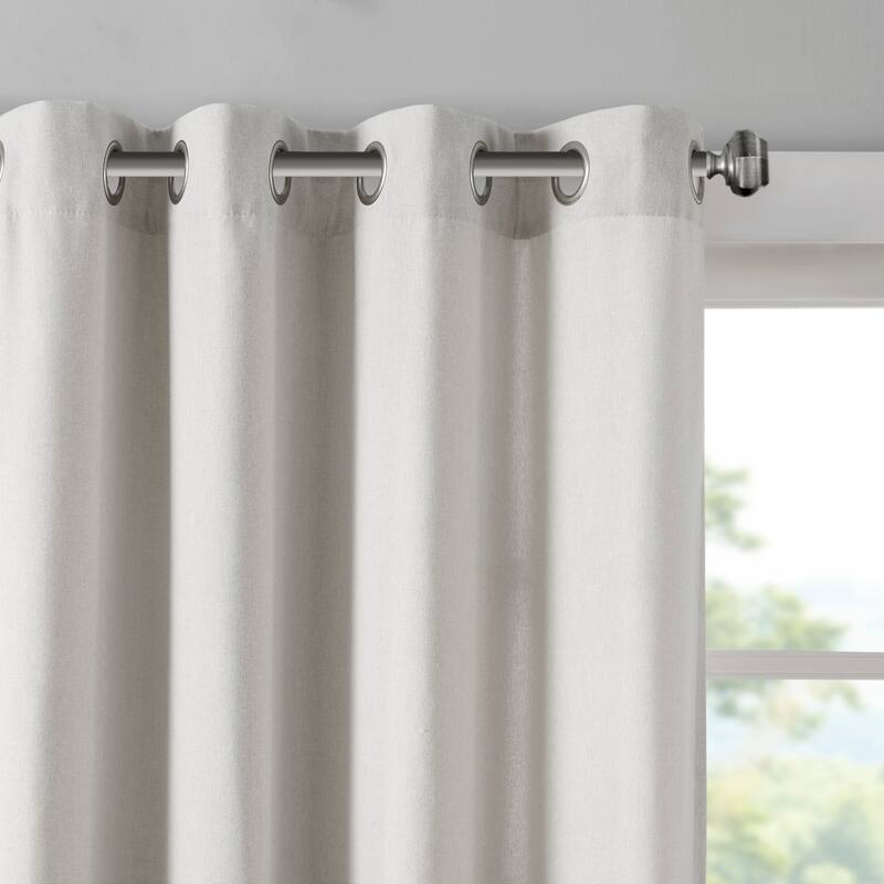 Madison Park Oslow Solid Piece Dyed Grommet Top Single Curtain Panel