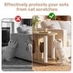 preview thumbnail 5 of 13, Modern Cat End Table with Scratching Posts, Hidden Cat House Furniture with Wheels for Indoor Cats