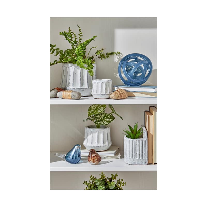 Art Glass Songbird Figurine - Small Decorative Bird Decor for Summer, Brown Glass, 4" L x 2.25" W x 2.75" H