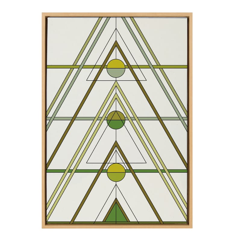 Kate and Laurel Sylvie Mid Century Modern Retro Tree Framed Canvas by The Creative Bunch Studio - 23x33 - Plastic - Brown