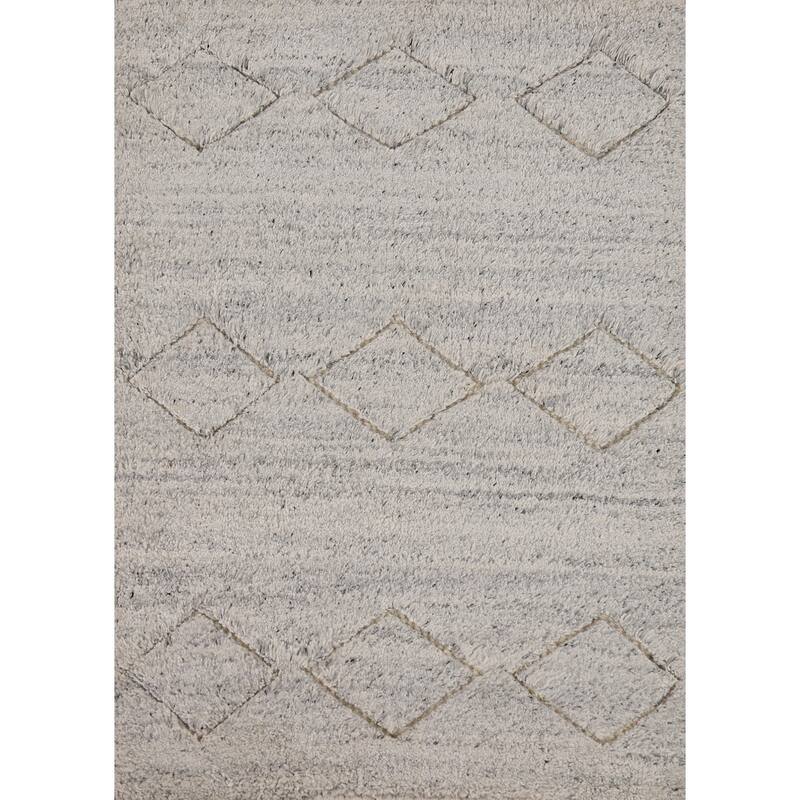 Moroccan Oriental Accent Rug Handmade Geometric Wool Carpet - 2'0"x 3'0"