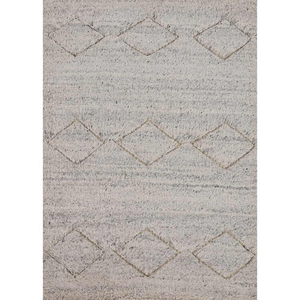 Moroccan Oriental Accent Rug Handmade Geometric Wool Carpet - 2'0"x 3'0"