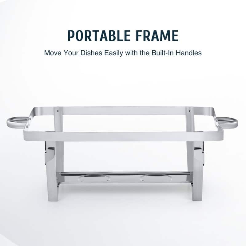 4 Packs Stainless Steel 8 Quarts Rectangle Chafing Dish