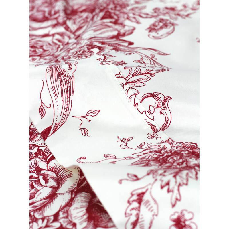 400 Thread Count Cotton Toile Pleat Sheet Set - 5 Color