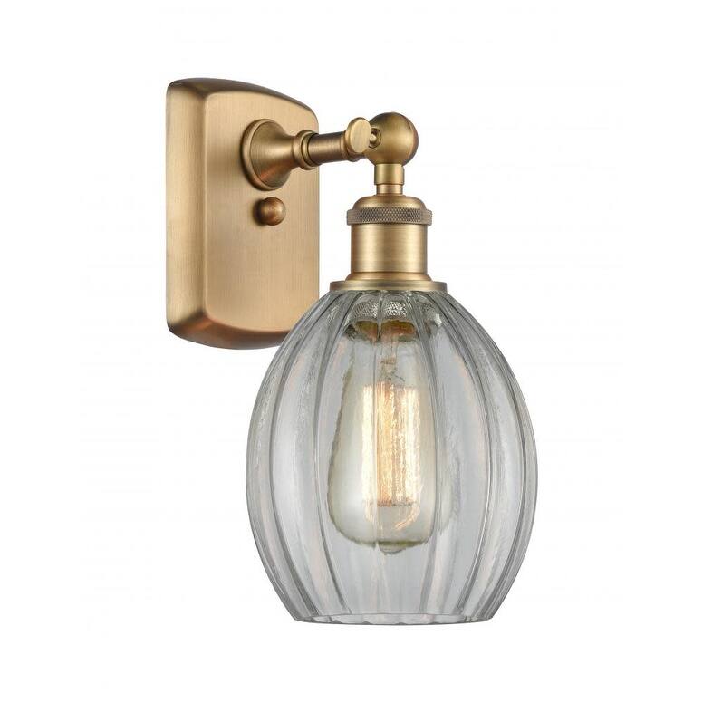 Innovations Lighting Eaton 12" Tall Bathroom Sconce - Brushed Brass / Clear