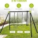 preview thumbnail 1 of 4, Outdoor Playground Three Seat Children Metal Swing Set for Age 3 Up Green