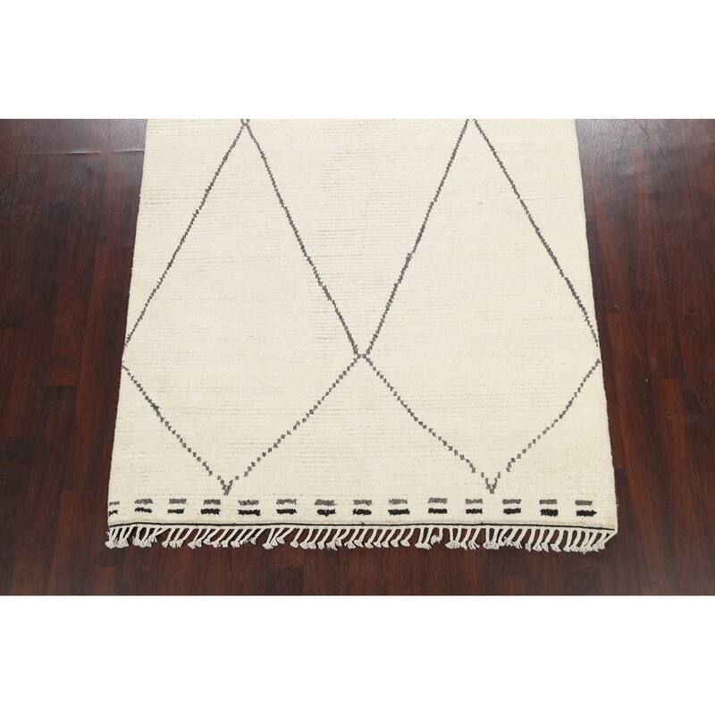 Vegetable Dye Moroccan Berber Oriental Area Rug Handmade Wool Carpet - 5'9" x 9'3"